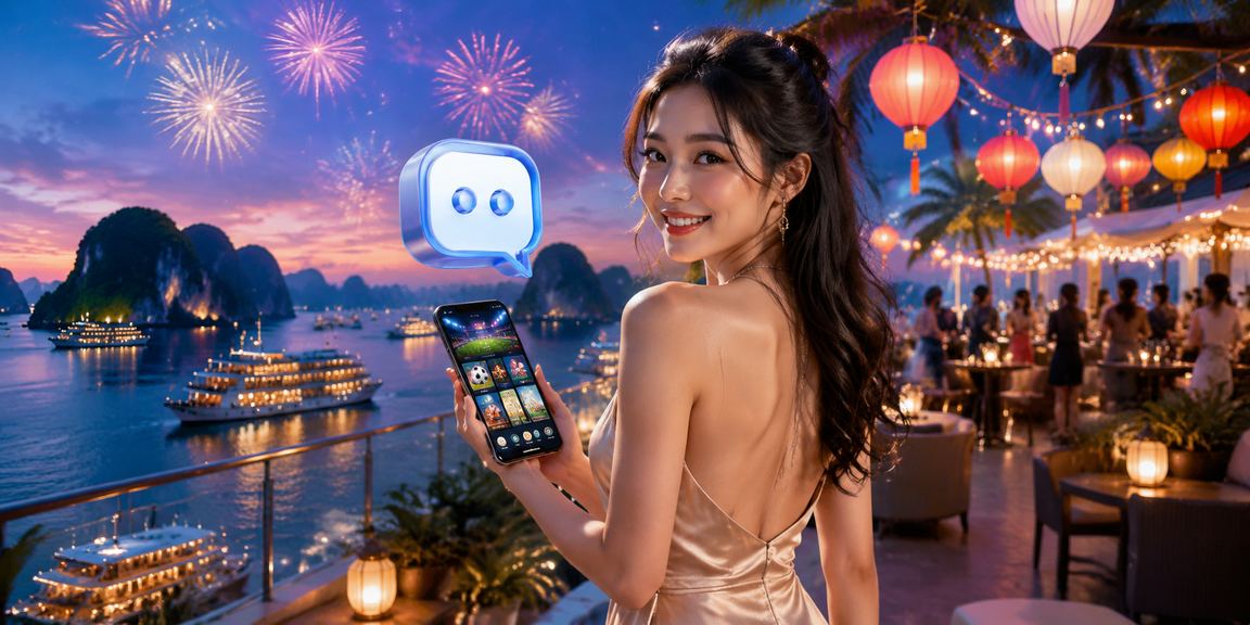 Người dùng trải nghiệm casino trực tuyến trên điện thoại tại vịnh Hạ Long
